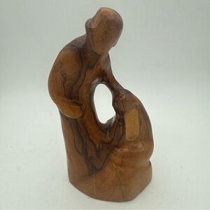 VTG HandCarved Holy Family Mary & Joseph Olive Wood From The Holy Land 7”